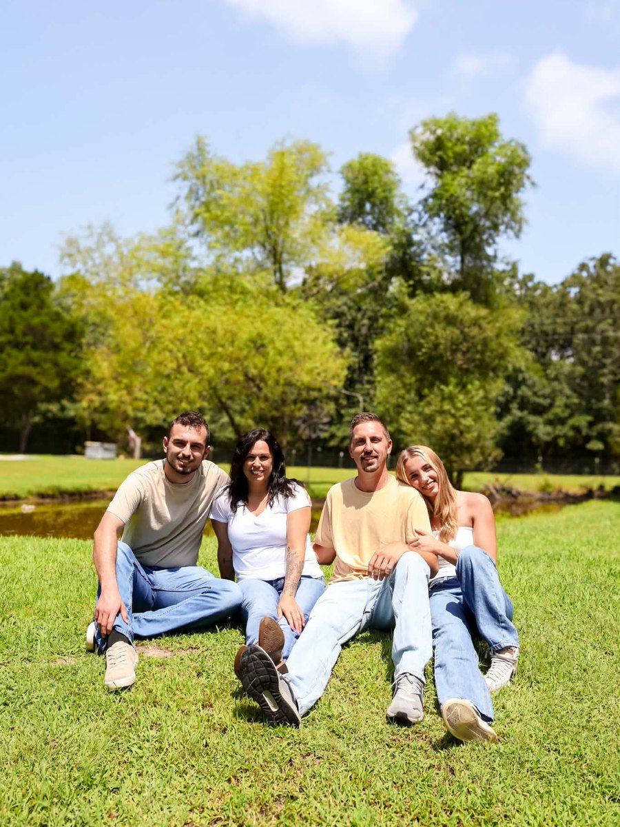 Matt and Misty with Colten and Kaydence outdoors